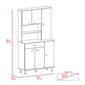 Tigard 1 Shelf 1 Drawer Pantry Cabinet Black Wengue Black Particle Board