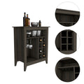 Canaan 6 Bottle 1 Drawer 1 Shelf Bar Cabinet Carbon Espresso Brown Particle Board
