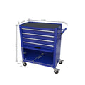 4 Drawers Tool Cabinet With Tool Sets Blue Blue Steel