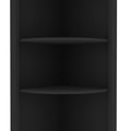 Morgana 8 Bottle 5 Shelf Corner Bar Cabinet Black Wengue Black Particle Board