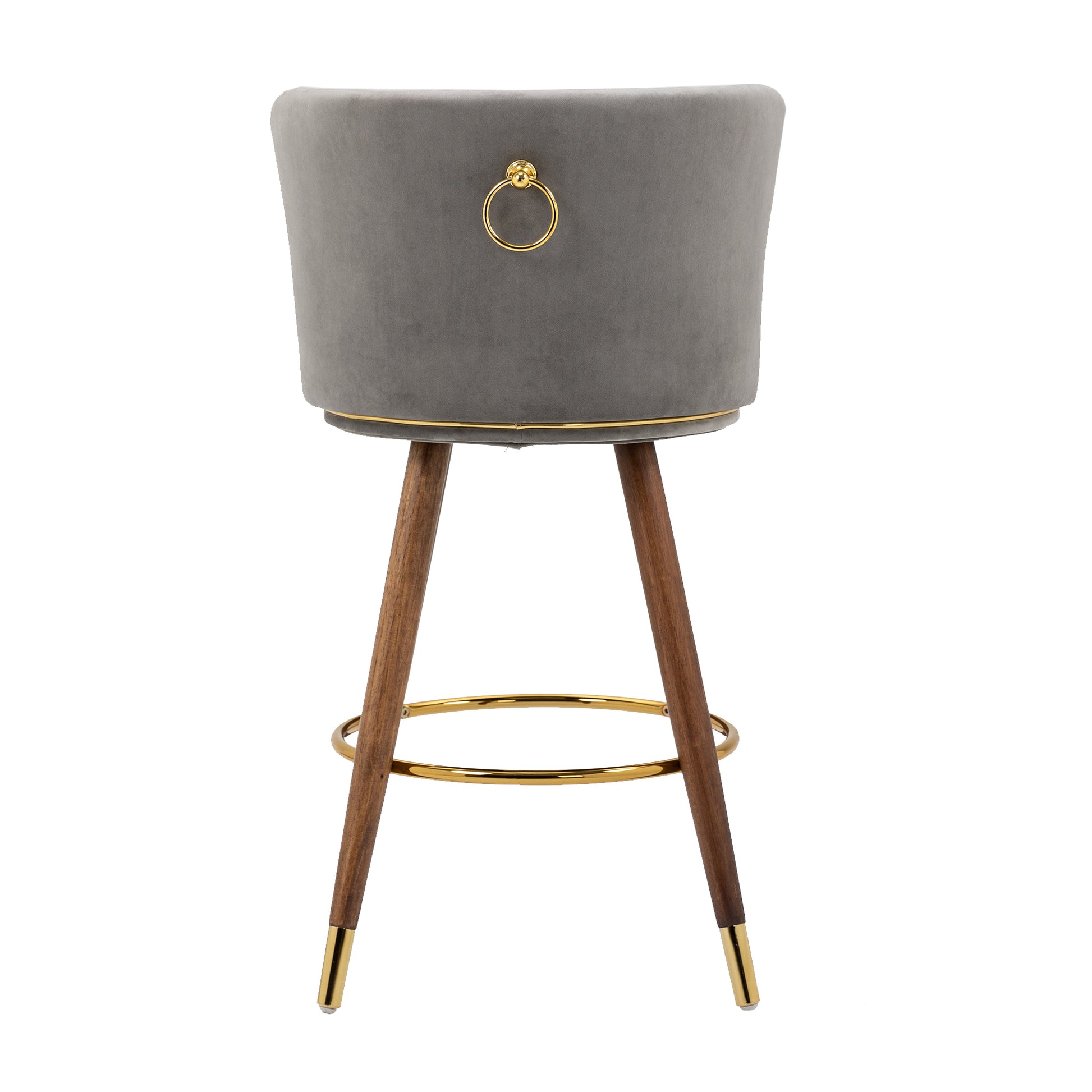 Coolmore Counter Height Bar Stools Set Of 2 For Kitchen Counter Solid Wood Legs With A Fixed Height Of 360 Degrees Gray Solid Wood