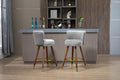 Coolmore Counter Height Bar Stools Set Of 2 For Kitchen Counter Solid Wood Legs With A Fixed Height Of 360 Degrees Gray Solid Wood