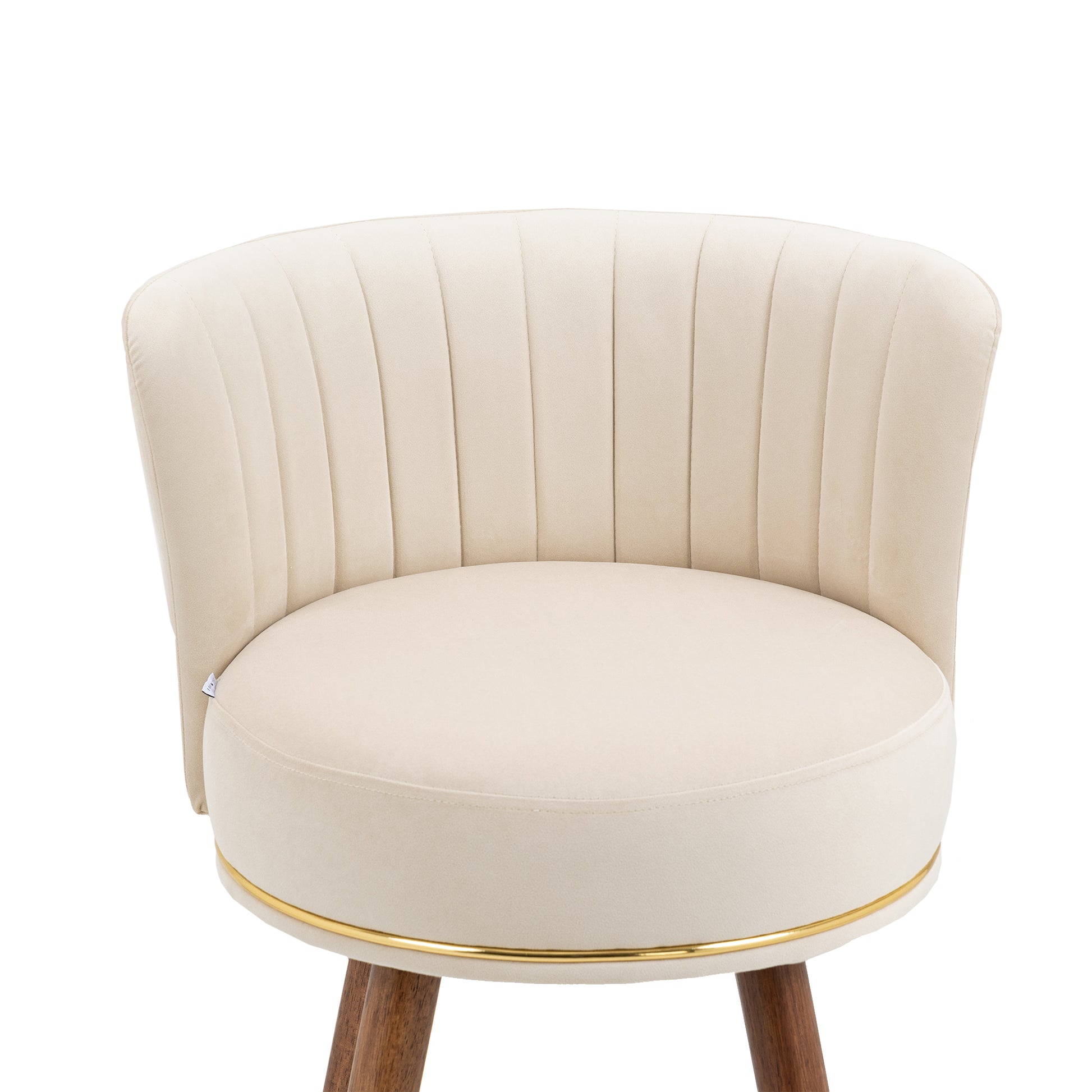 Coolmore Counter Height Bar Stools Set Of 2 For Kitchen Counter Solid Wood Legs With A Fixed Height Of 360 Degrees Ivory Solid Wood