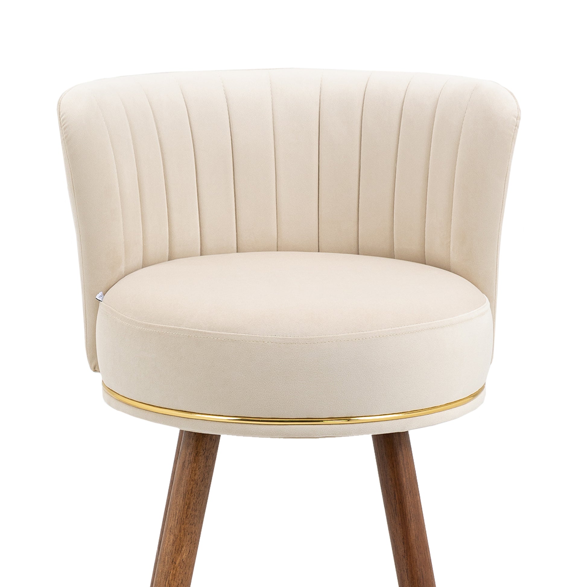 Coolmore Counter Height Bar Stools Set Of 2 For Kitchen Counter Solid Wood Legs With A Fixed Height Of 360 Degrees Ivory Solid Wood