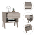 Hosley 1 Drawer 1 Shelf Nightstand Light Grey Light Gray Particle Board