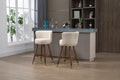 Coolmore Counter Height Bar Stools Set Of 2 For Kitchen Counter Solid Wood Legs With A Fixed Height Of 360 Degrees Ivory Solid Wood