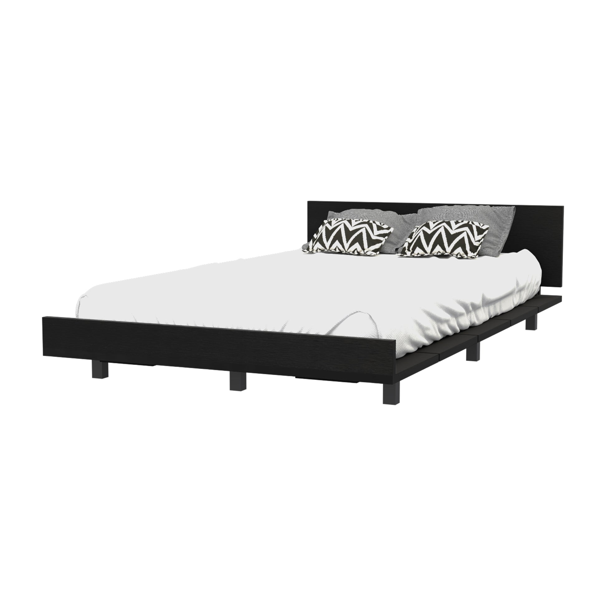 Nimmo Twin Bed Frame Black Wengue Twin Black Particle Board