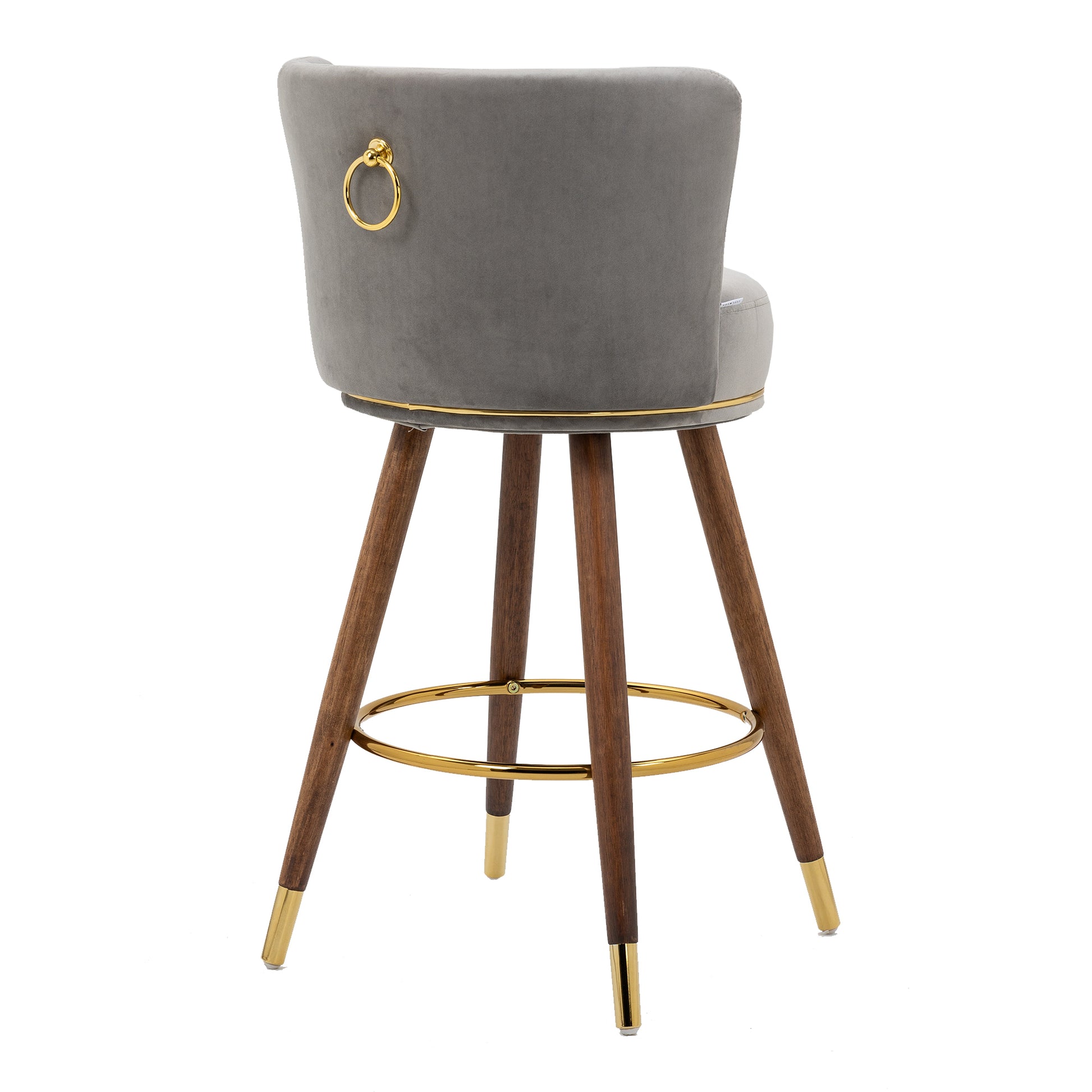 Coolmore Counter Height Bar Stools Set Of 2 For Kitchen Counter Solid Wood Legs With A Fixed Height Of 360 Degrees Gray Solid Wood