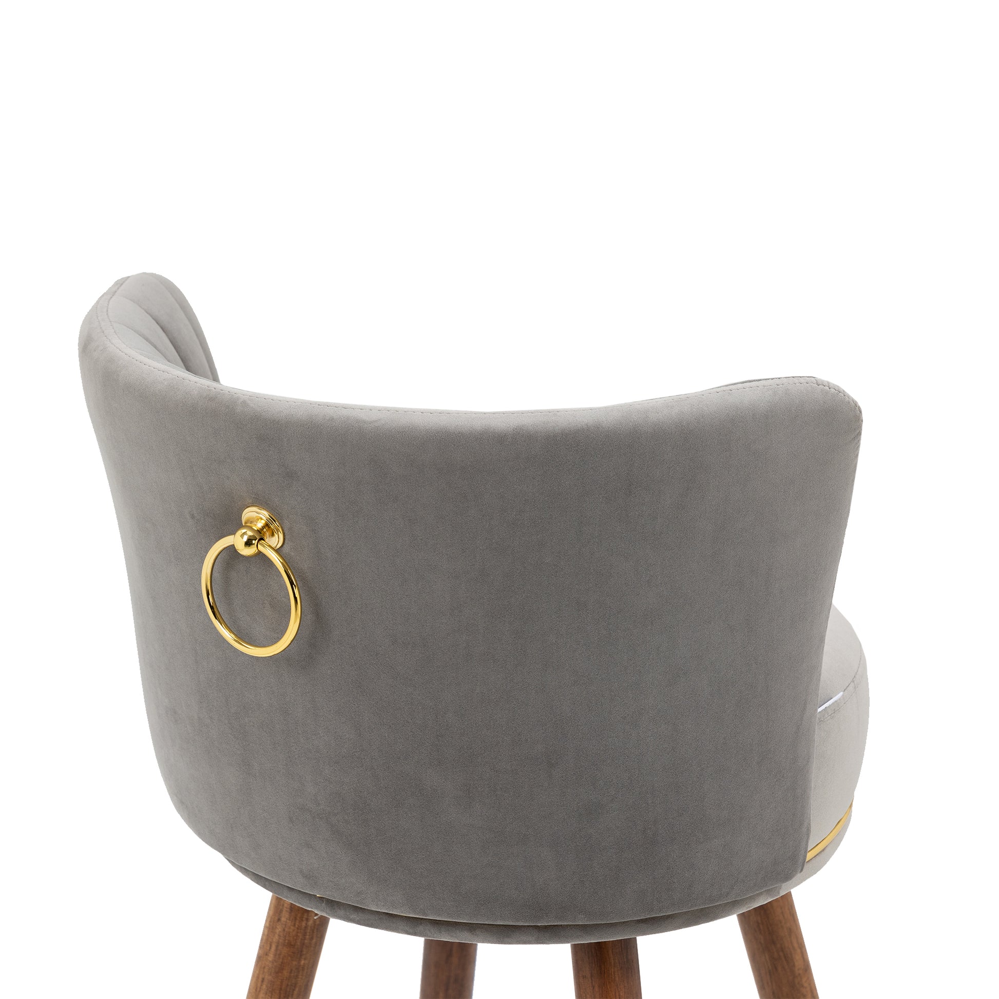 Coolmore Counter Height Bar Stools Set Of 2 For Kitchen Counter Solid Wood Legs With A Fixed Height Of 360 Degrees Gray Solid Wood