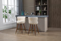Coolmore Counter Height Bar Stools Set Of 2 For Kitchen Counter Solid Wood Legs With A Fixed Height Of 360 Degrees Ivory Solid Wood