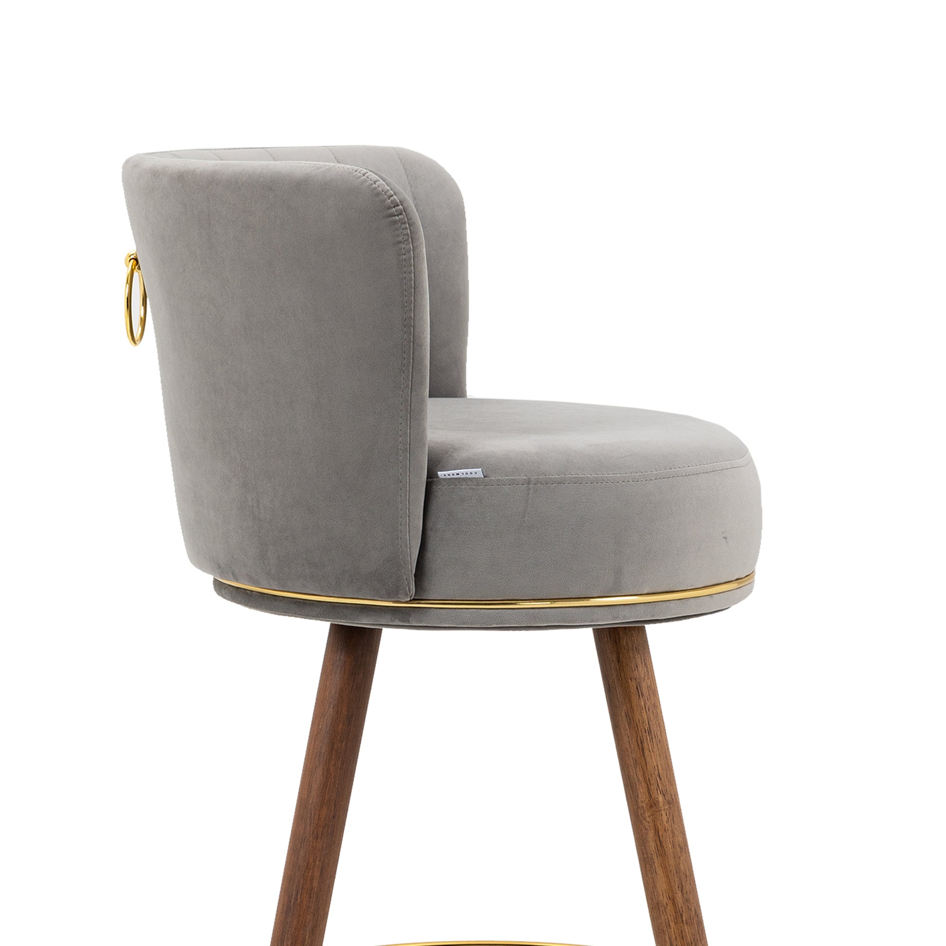 Coolmore Counter Height Bar Stools Set Of 2 For Kitchen Counter Solid Wood Legs With A Fixed Height Of 360 Degrees Gray Solid Wood