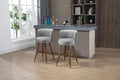 Coolmore Counter Height Bar Stools Set Of 2 For Kitchen Counter Solid Wood Legs With A Fixed Height Of 360 Degrees Gray Solid Wood