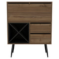 Black Wengue 4 Bottle 2 Drawer Bar Cabinet Mahogany And Brown Particle Board