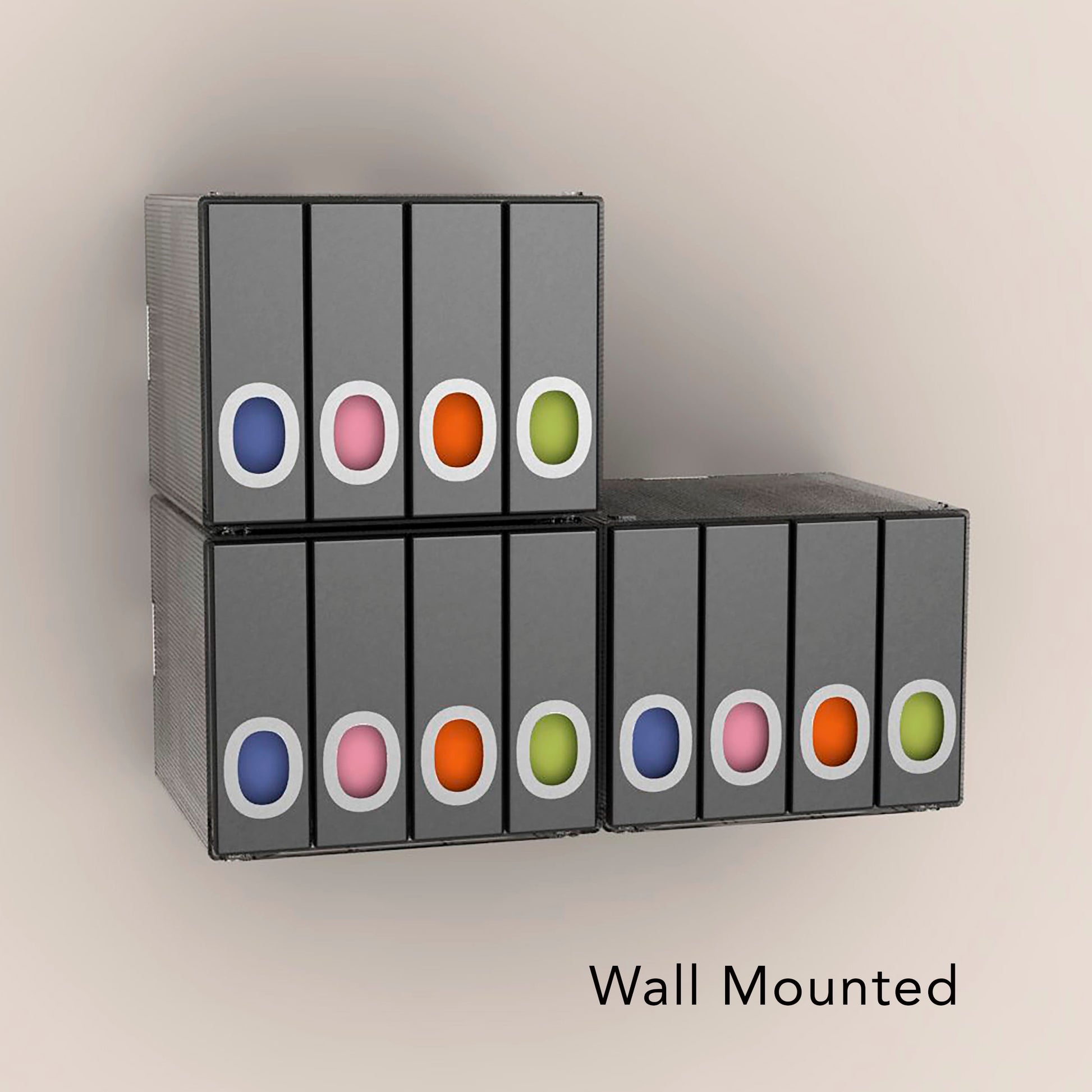 Disc Cube, Stackable, Wall Mountable In Black Black Plastic