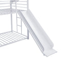 Metal Bunk Bed With Slide And Steps White Metal