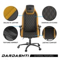 Next Gen Ergonomic Gaming Chair, 8 Way Adjustable Arm Rest, Multi Tilt, Steel Frame In Yellow Yellow Foam