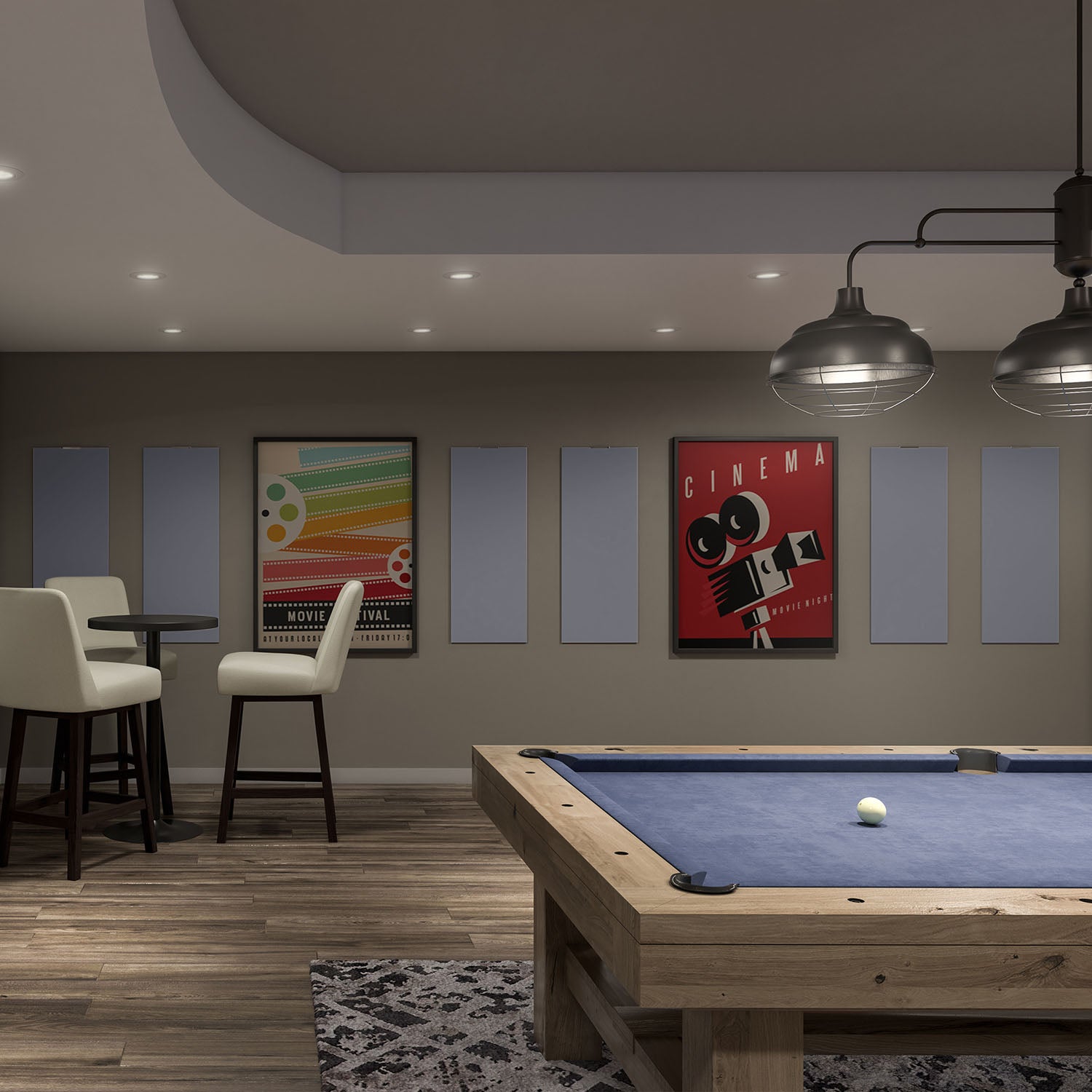 5 Pack Rectangular Acoustic Panels Silver Gray Kit Light Gray Polyester