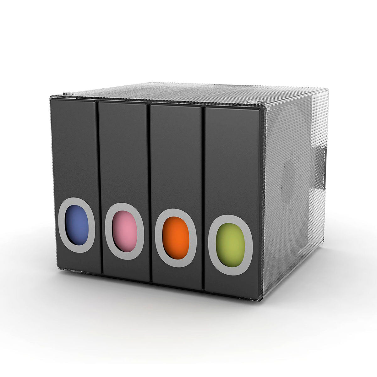 Disc Cube, Stackable, Wall Mountable In Black Black Plastic