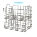Collapsable Wire Basket In Light Gray Light Gray Metal