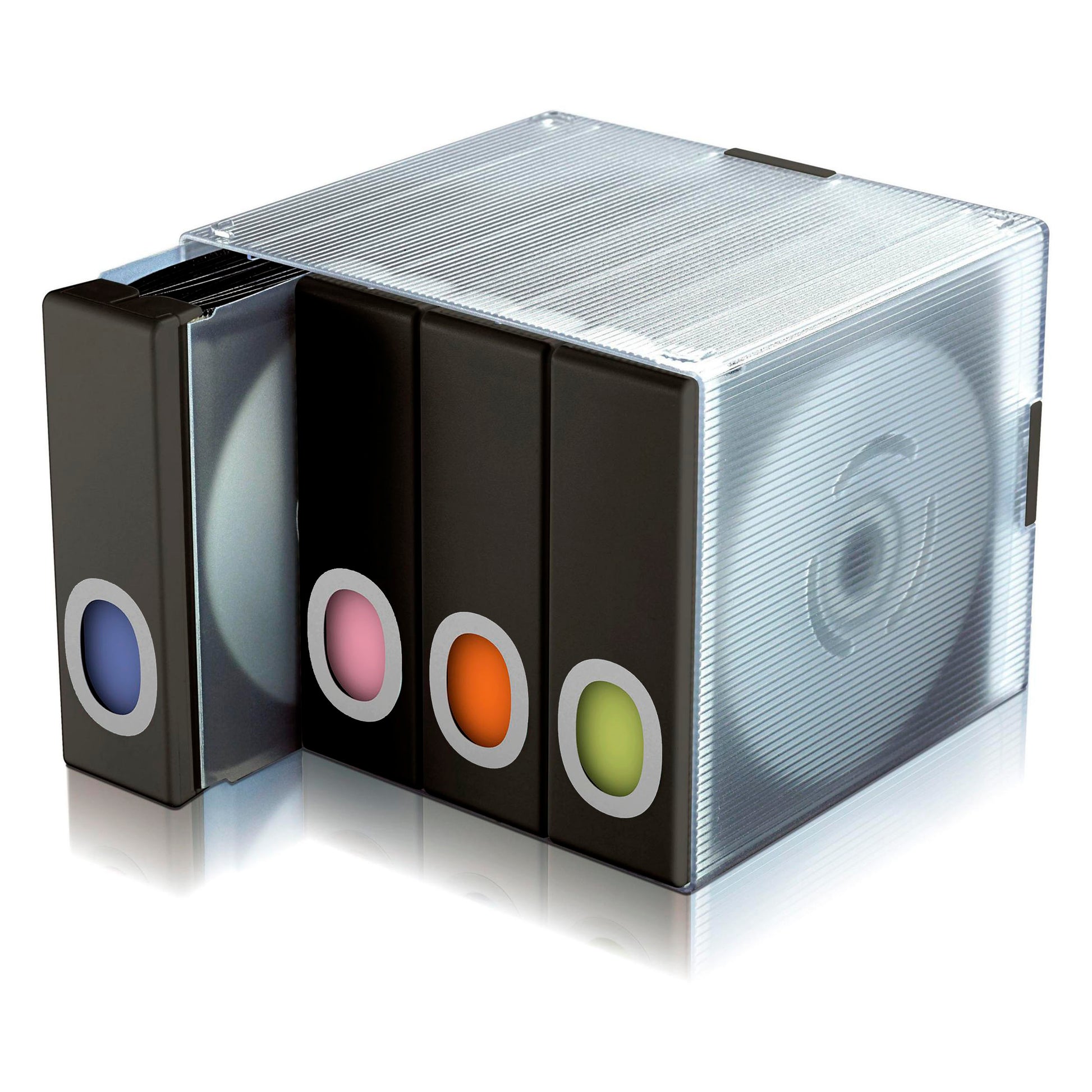 Disc Cube, Stackable, Wall Mountable In Black Black Plastic