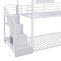 Metal Bunk Bed With Slide And Steps White Metal