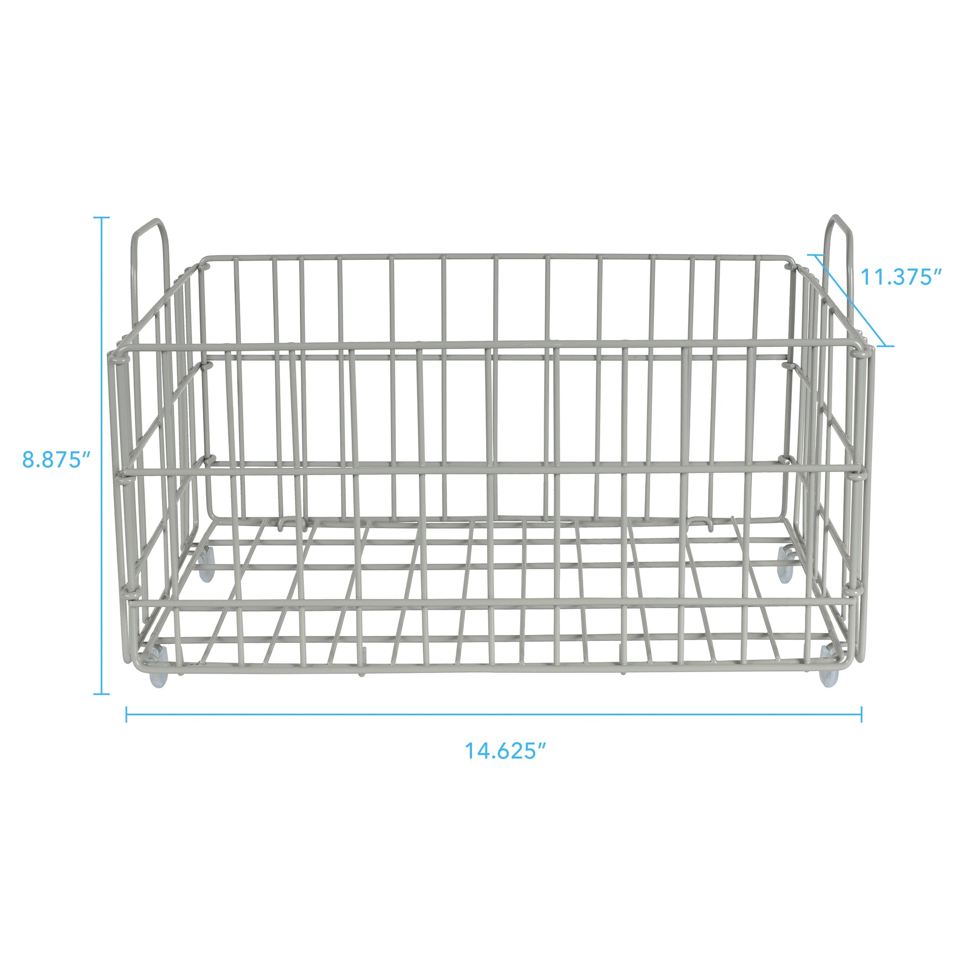 Collapsable Wire Basket In Light Gray Light Gray Metal