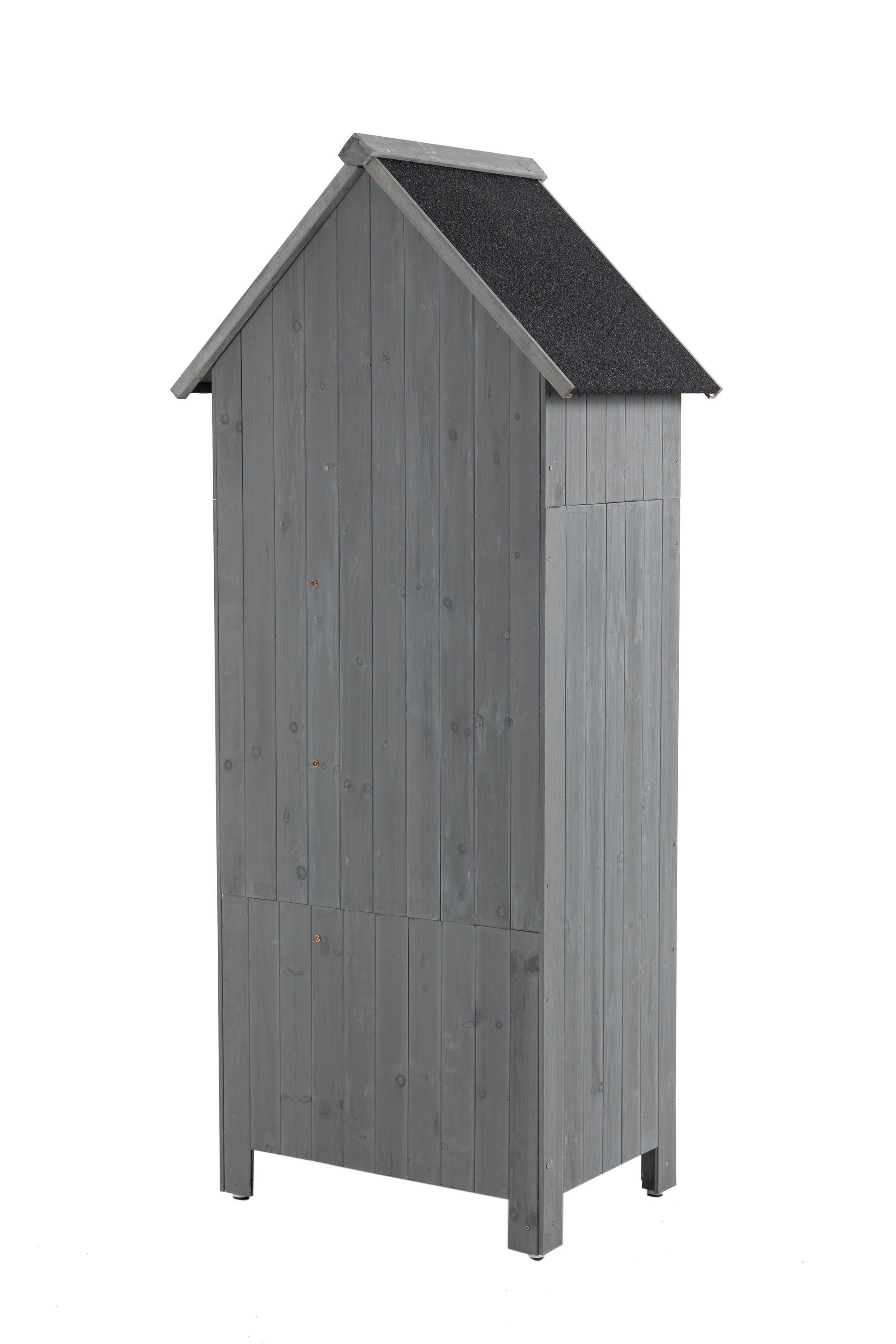 30.3"L X 21.3"W X 70.5"H Outdoor Storage Cabinet Tool Shed Wooden Garden Shed Gray Grey Solid Wood