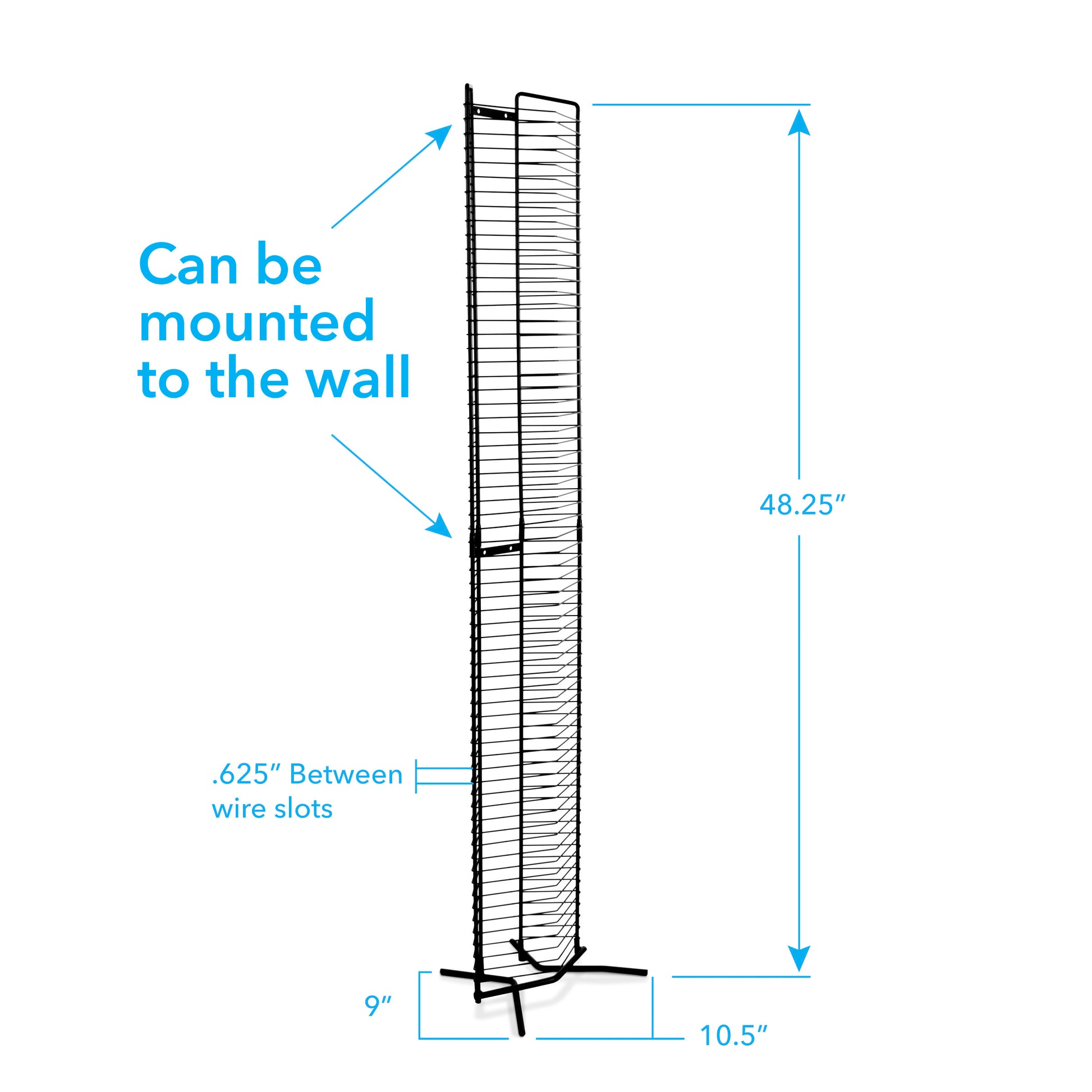 Media Tower, Wall Mounted Or Freestanding, Made From Heavy Gauged Steel Black Metal