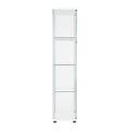 One Door Glass Cabinet Glass Display Cabinet With 4 Shelves, White White Glass