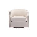 Coolmore Swivel Chair Living Room Chair Beige Foam Linen