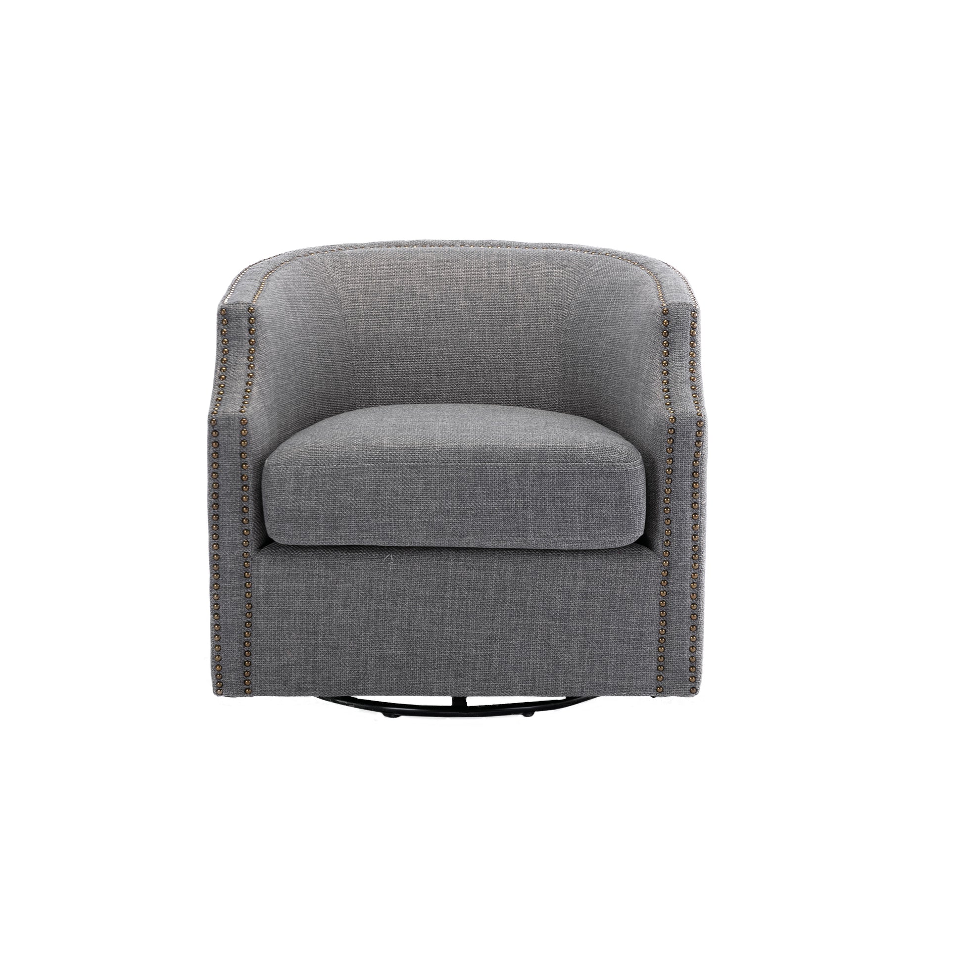 Coolmore Swivel Chair Living Room Chair Dark Gray Metal