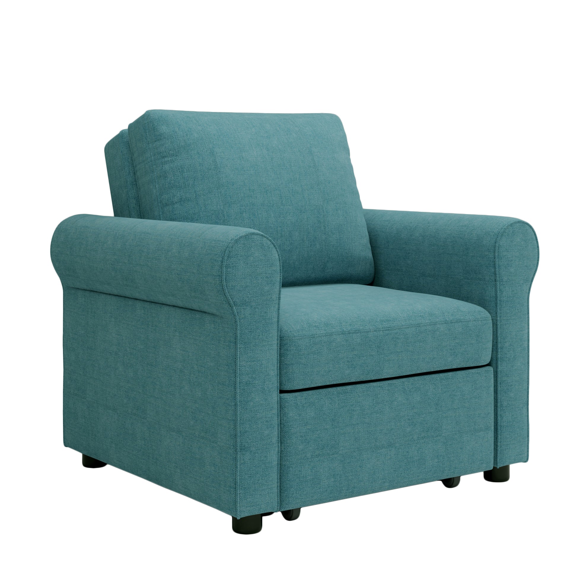 3 In 1 Sofa Bed Chair, Convertible Sleeper Chair Bed,Adjust Backrest Into A Sofa,Lounger Chair,Single Bed,Modern Chair Bed Sleeper For Adults,Teal Old Sku:Wf301161Aaw Teal Linen