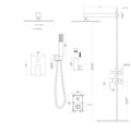 Dual Shower Head 12 Inch Wall Mounted Square Shower System With Rough In Valve, Brushed Nickel Brushed Nickel Stainless Steel