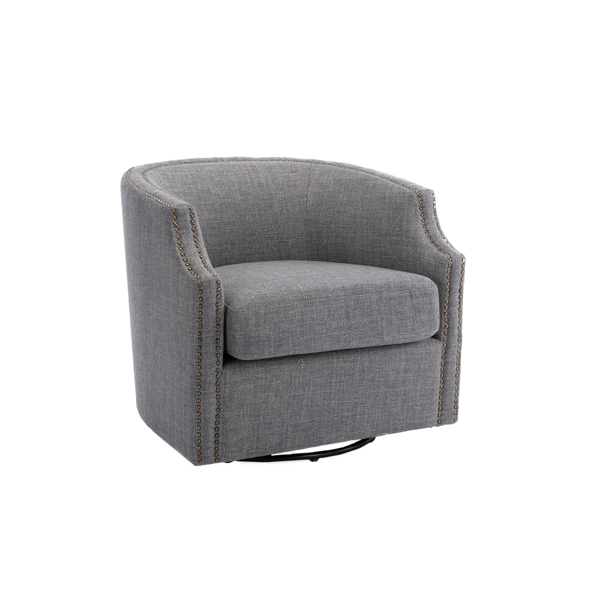 Coolmore Swivel Chair Living Room Chair Dark Gray Metal