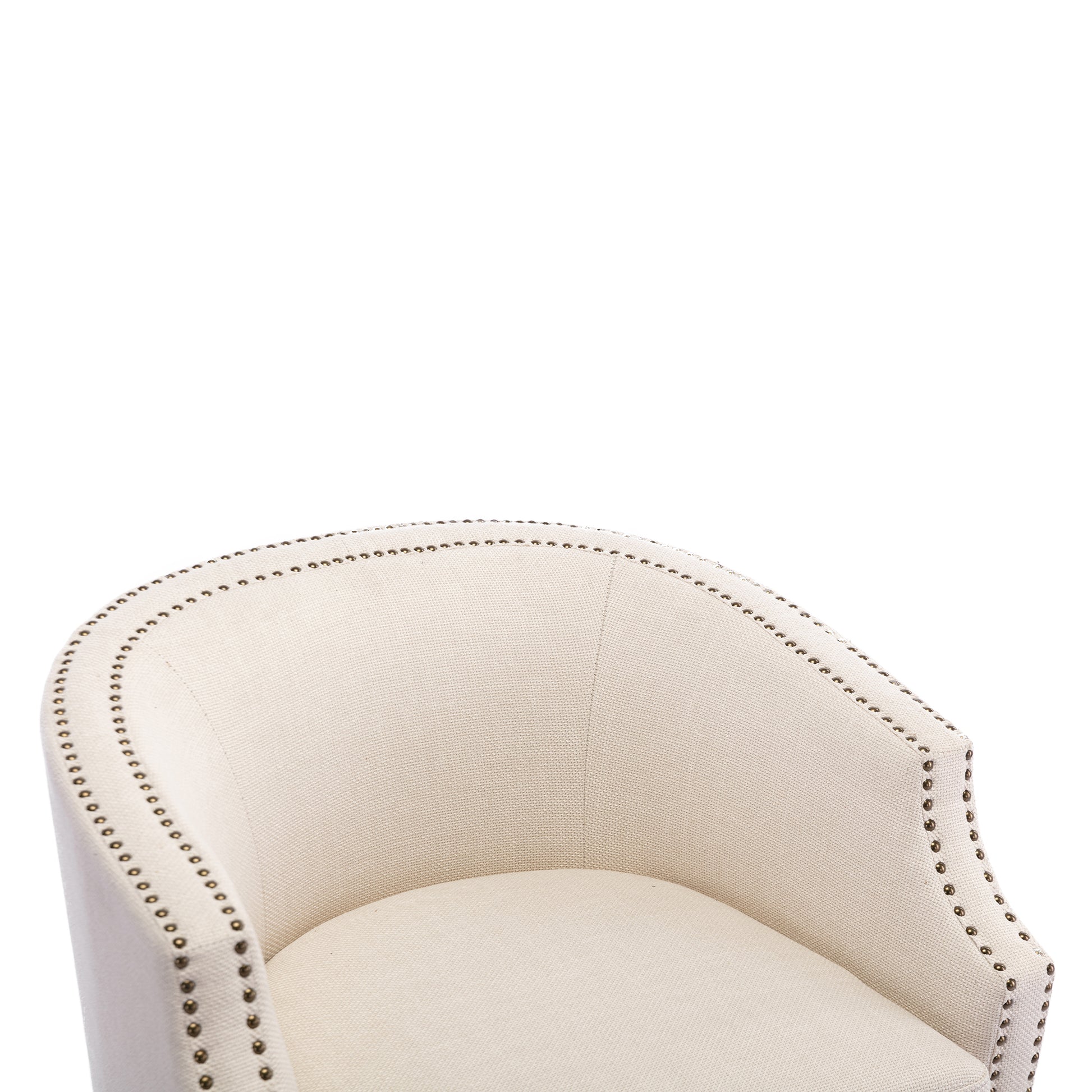 Coolmore Swivel Chair Living Room Chair Beige Foam Linen