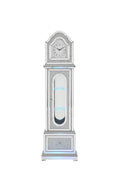 Noralie Grandfather Clock W Led Mirrored & Faux Diamonds Ac00347 Silver Glass