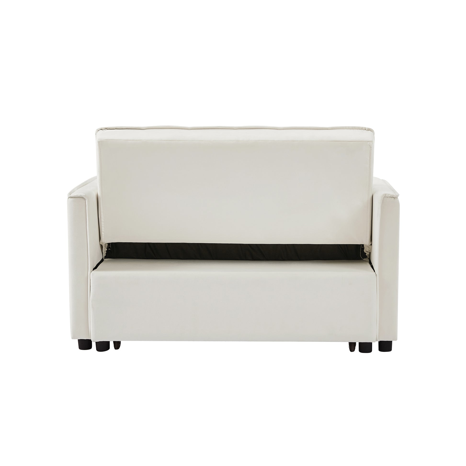 Off White Velvet Loveseat Sofa Bed Off White Wood Tufted Back Square Arms Foam Velvet 2 Seat