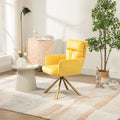 Yellow Velvet Contemporary High Back Upholstered Swivel Accent Chair Yellow Office Modern Foam Velvet