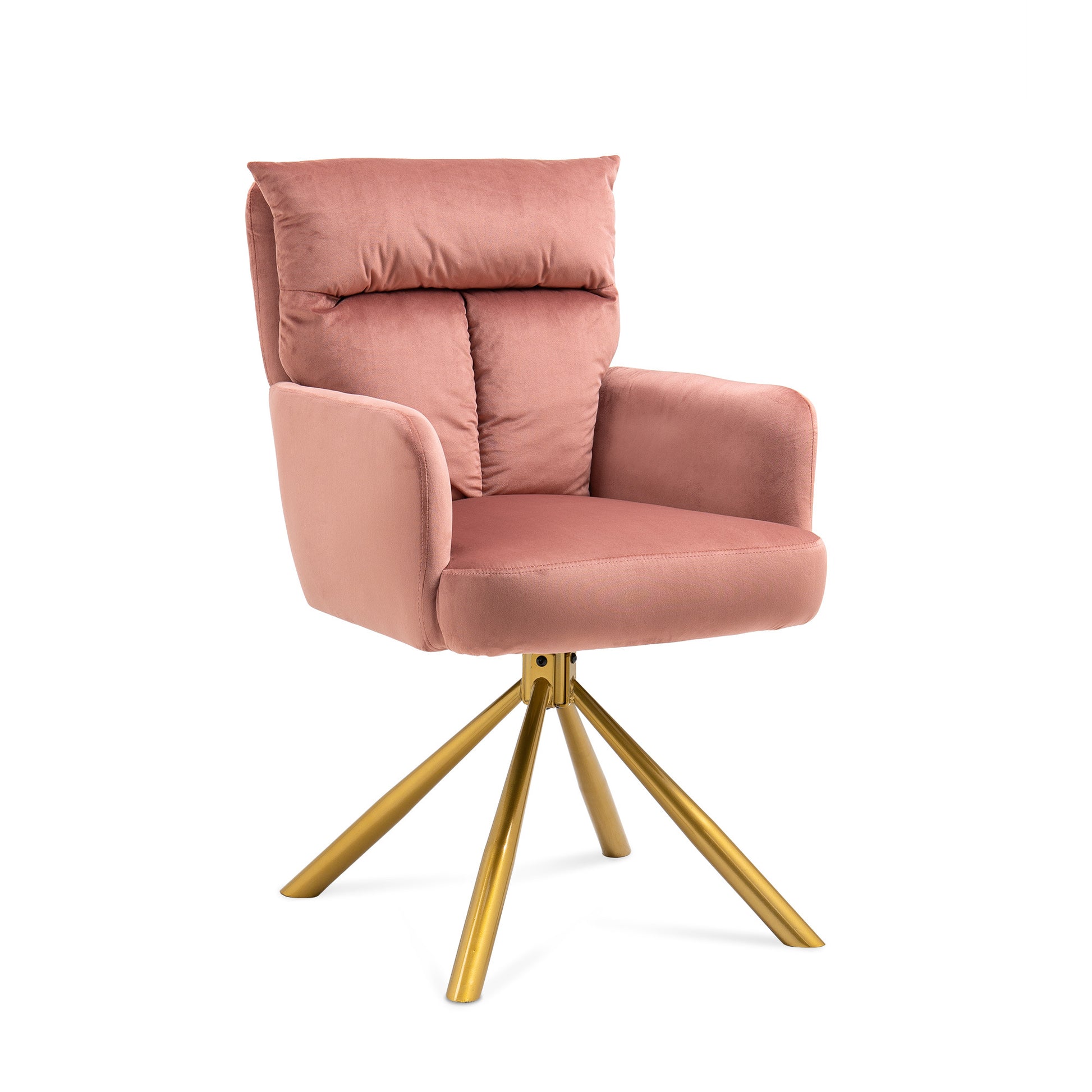 Pink Velvet Contemporary High Back Upholstered Swivel Accent Chair Pink Office Modern Foam Velvet