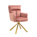 Pink Velvet Contemporary High Back Upholstered Swivel Accent Chair Pink Office Modern Foam Velvet