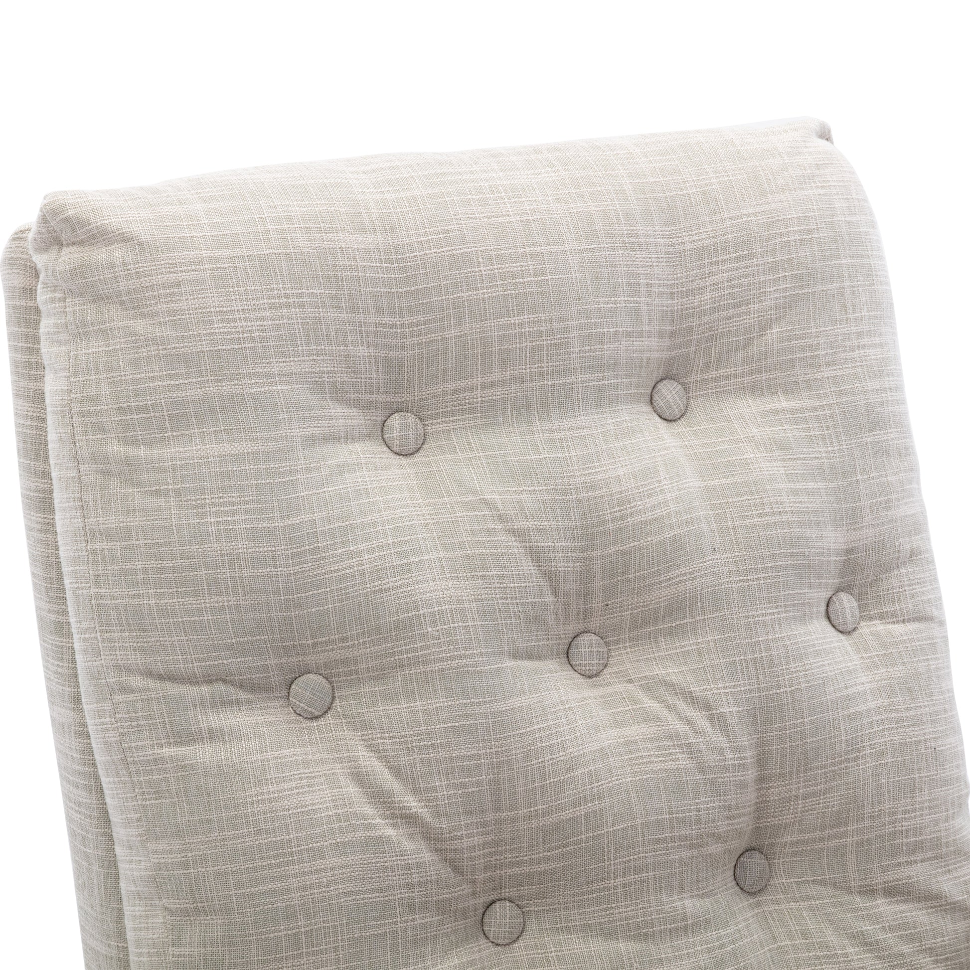 High Back Rocking Chair Nursery Chair .Comfortable Rocker Fabric Padded Seat .Modern High Back Armchair Light Gray Polyester