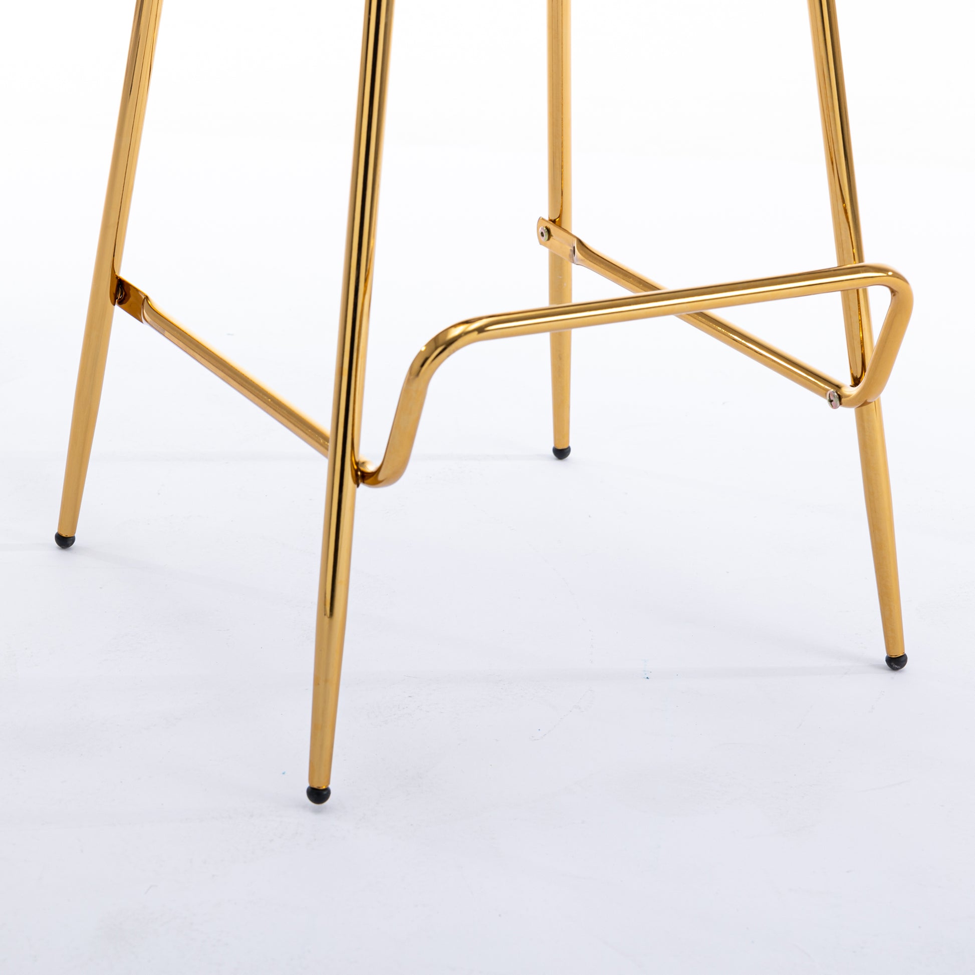 Bar Stool Set Of 2, Luxury Velvet High Bar Stool With Metal Legs And Soft Back, Pub Stool Chairs Armless Modern Kitchen High Dining Chairs With Metal Legs, Grey Gray Velvet