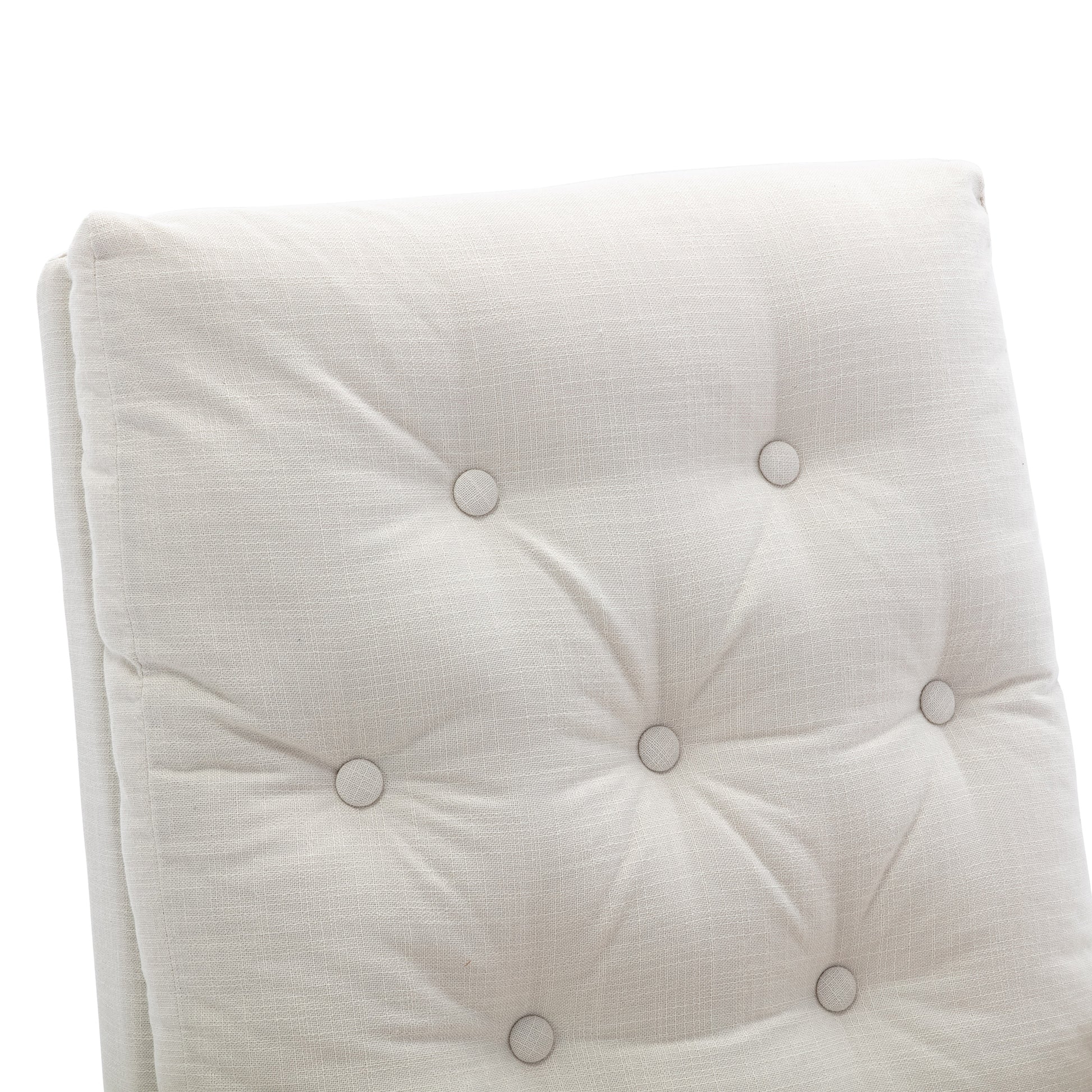 High Back Rocking Chair Nursery Chair .Comfortable Rocker Fabric Padded Seat .Modern High Back Armchair Beige Polyester