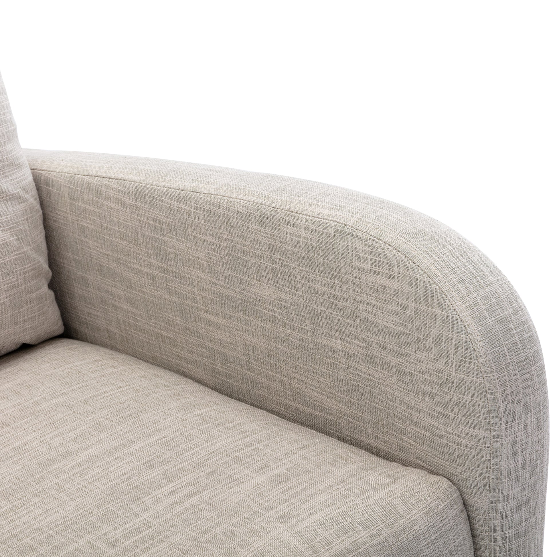 High Back Rocking Chair Nursery Chair .Comfortable Rocker Fabric Padded Seat .Modern High Back Armchair Light Gray Polyester