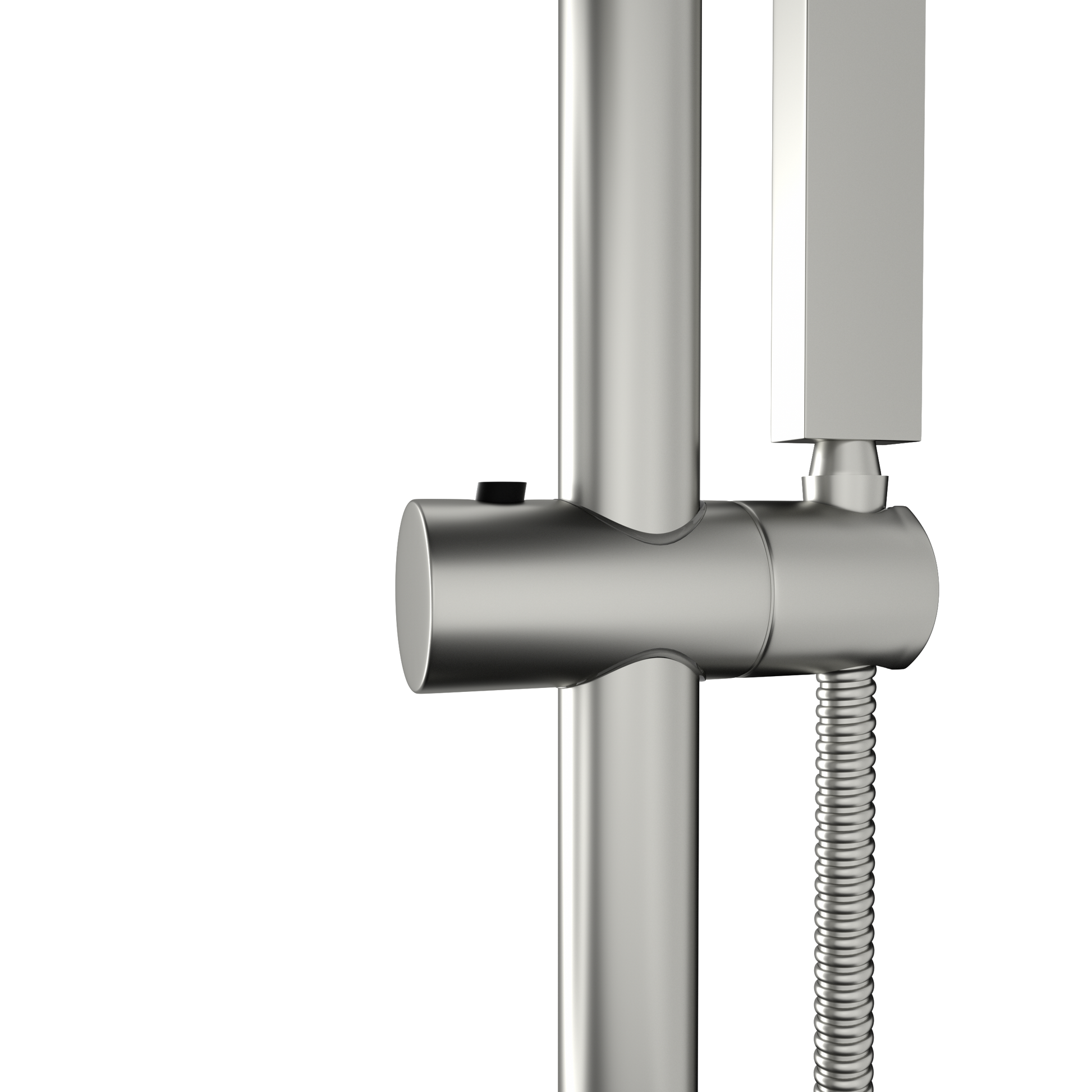 Shower System With Adjustable Slide Bar,16 Inch Ceiling Mounted Square Shower System With Rough In Valve, Brushed Nickel Brushed Nickel Stainless Steel