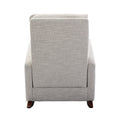 High Back Rocking Chair Nursery Chair .Comfortable Rocker Fabric Padded Seat .Modern High Back Armchair Light Gray Polyester