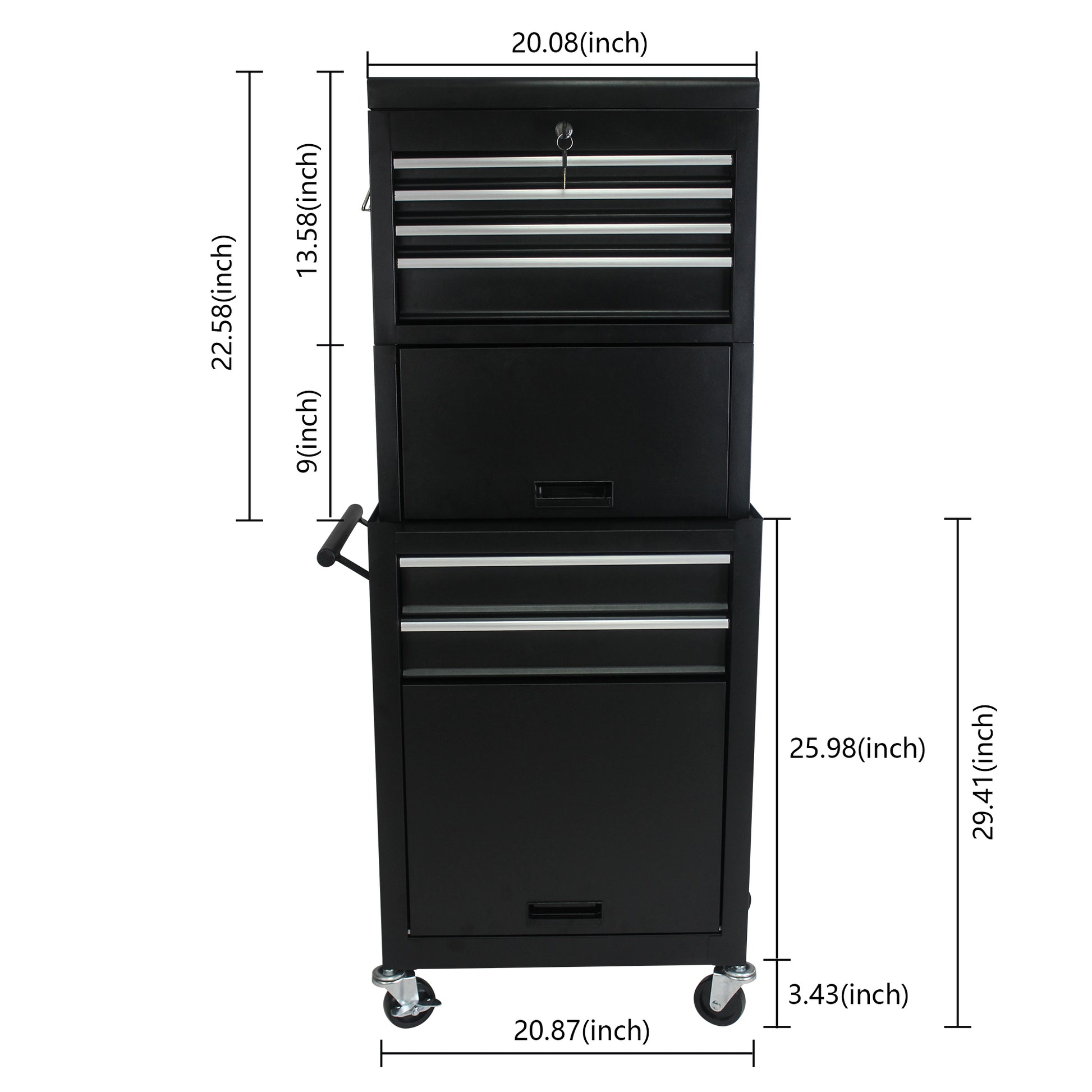 High Capacity Rolling Tool Chest With Wheels And Drawers, 6 Drawer Tool Storage Cabinet Black Black Steel