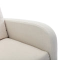 High Back Rocking Chair Nursery Chair .Comfortable Rocker Fabric Padded Seat .Modern High Back Armchair Beige Polyester