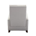 High Back Rocking Chair Nursery Chair .Comfortable Rocker Fabric Padded Seat .Modern High Back Armchair Beige Polyester