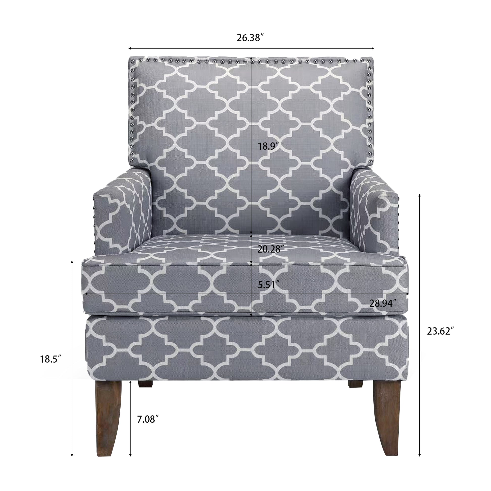 Accent Chairs For Living Room Grey Mix Fabric